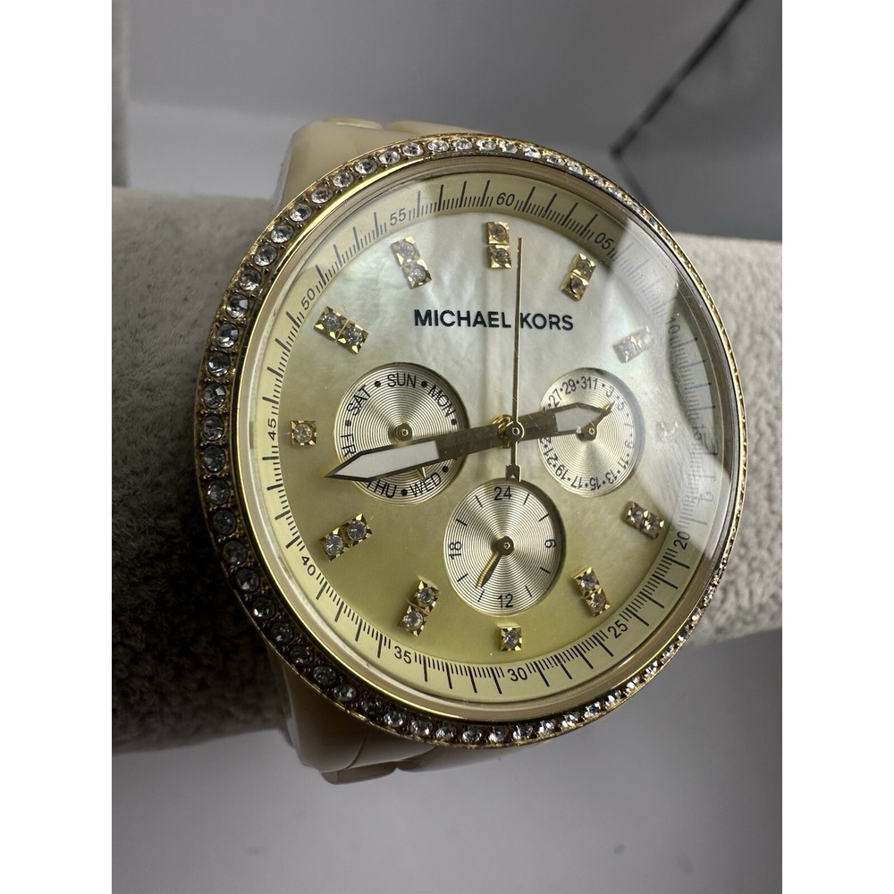 Michael Kors MK-5281 Ladies‎ MOP Watch New Battery 37MM 7" C94 - Picture 3 of 9